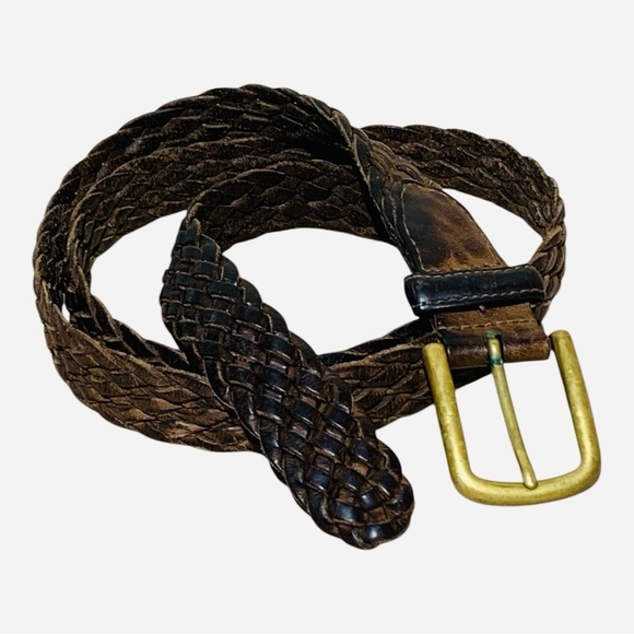 Men's Braided Leather Belt Sz 42”-44” - Picture 2 of 4